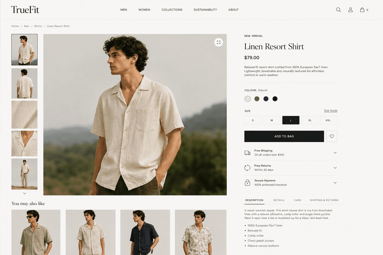 TrueFit product page